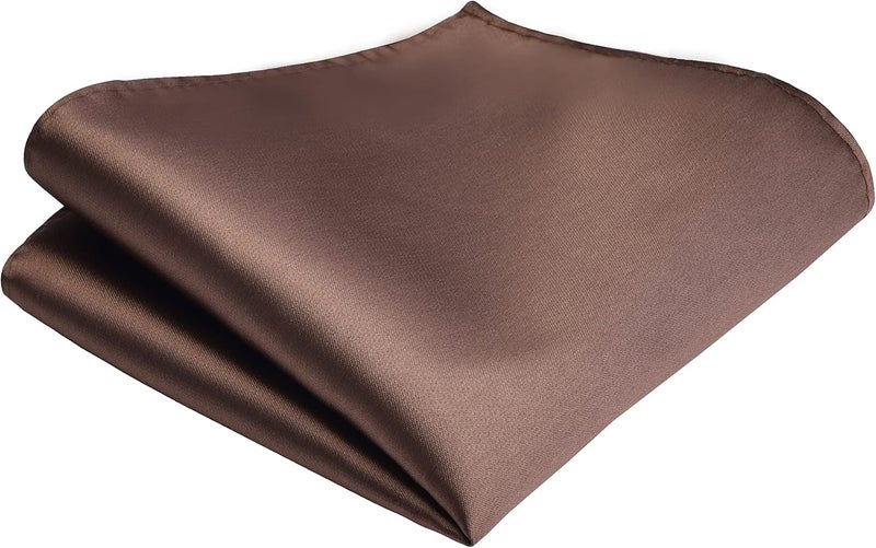 Branduce Mens Solid Color Double Fold Pre-tied Bow Tie and Pocket Square Set - Image 3